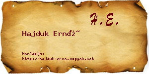 Hajduk Ernő névjegykártya