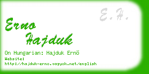 erno hajduk business card