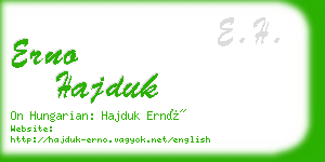 erno hajduk business card